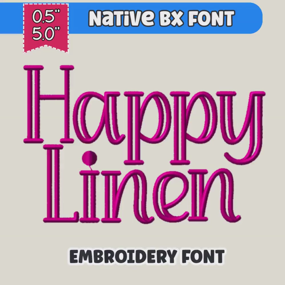 BX Embroidery Font, Tall Skinny Cursive Alphabet PES+ DST 13-125mm