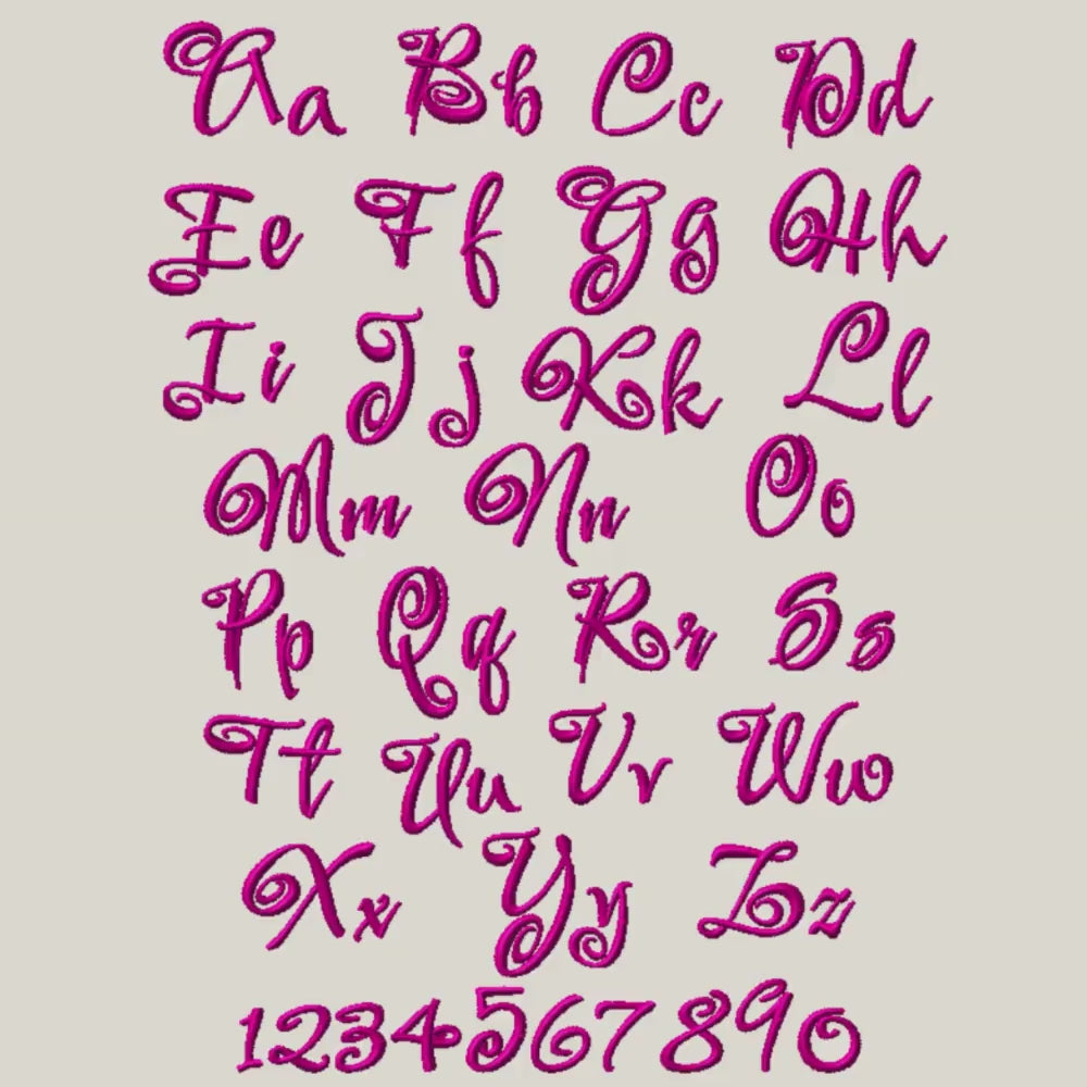 Native BX Embroidery Font' Coastal Hug BX Font, 13-125mm Scalable.