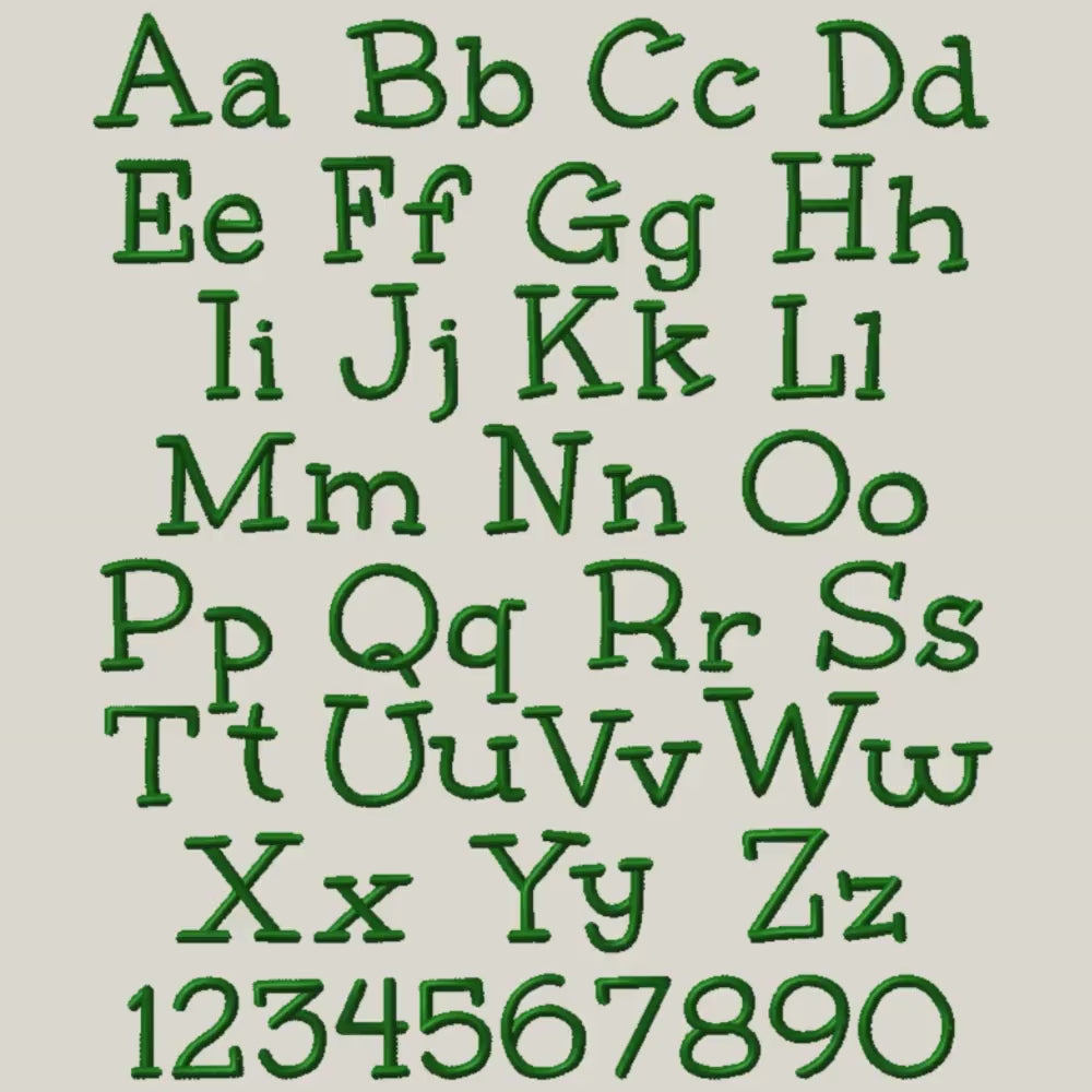 Native BX Font', Coastal Hug 0.5"-5" Embroidery Alphabet Editable