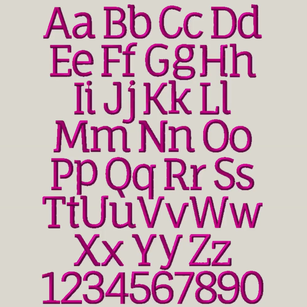 BX Embroidery Font, Coastal Hug Fully Scalable 0.5"–5" (13–125mm)