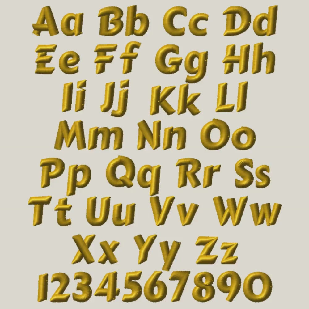 Native Bx Embroidery Font, Coastal Hug BX, 0.5"–5", Uppercase Nums