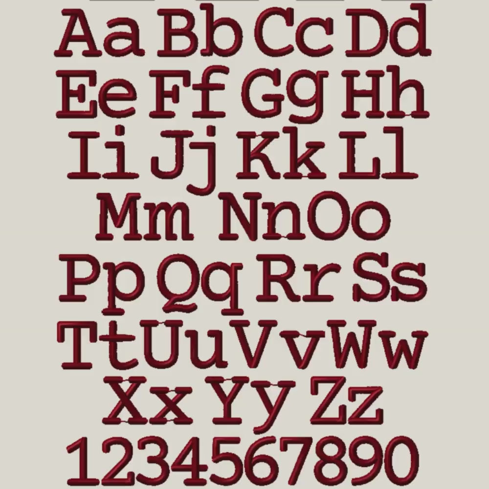 BX Embroidery Font, Coastal Hug BX5 Native 13–125mm, Embrilliance
