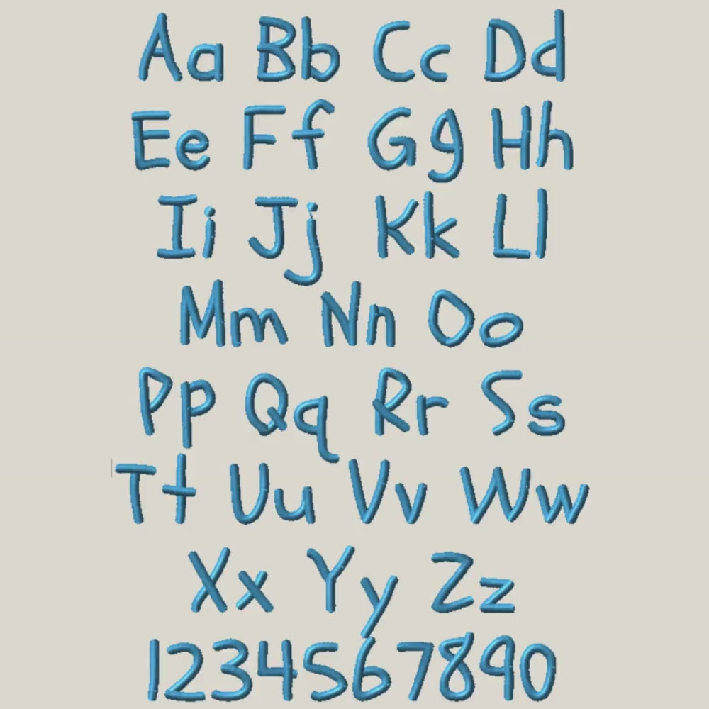Native BX Embroidery Font' Coastal Hug, Scalable 13mm-125mm Object