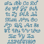 Native BX Embroidery Font, Coastal Hug Scalable 0.5-5.0in Alphabet