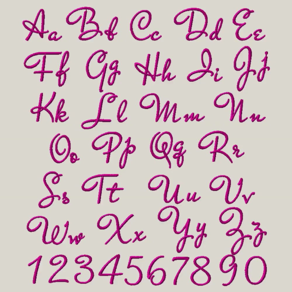 native bx font', Coastal Hug Embroidery Font, 13mm–125mm Editable