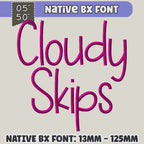 Bx Embroidery Font, Coastal Hug Alphabet, BX 13-125mm Script Mono